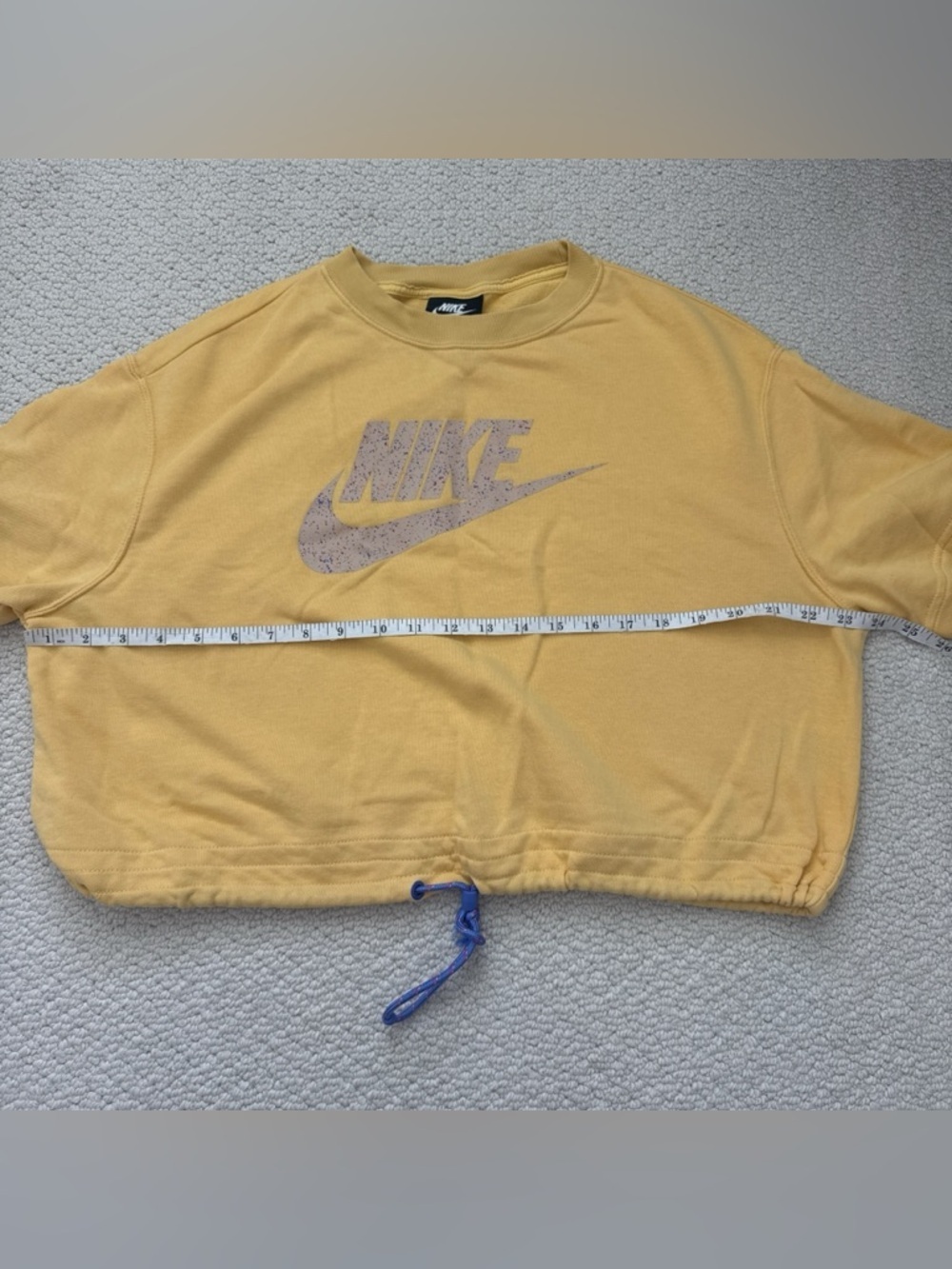 Nike Yellow Crewneck Sweatshirt with Black Logo Tag - Picture 3 of 7